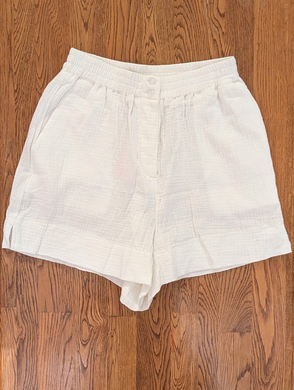 The Shirt Rochelle Behrens Barry Short White Cotton Gauze Shorts